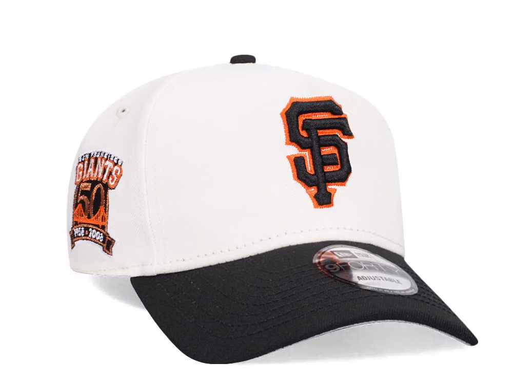 New Era San Francisco Giants 50th Anniversary Chrome Two Tone 9Forty A Frame Snapback Hat front