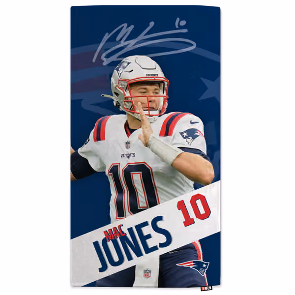 Mac Jones New England Patriots NFL Beach Towel view 1