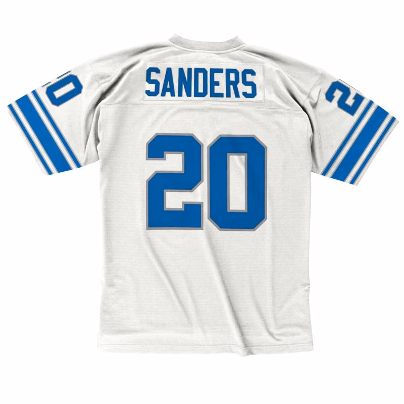 Barry Sanders #20 Detroit Lions Throwback NFL Jersey White view 2