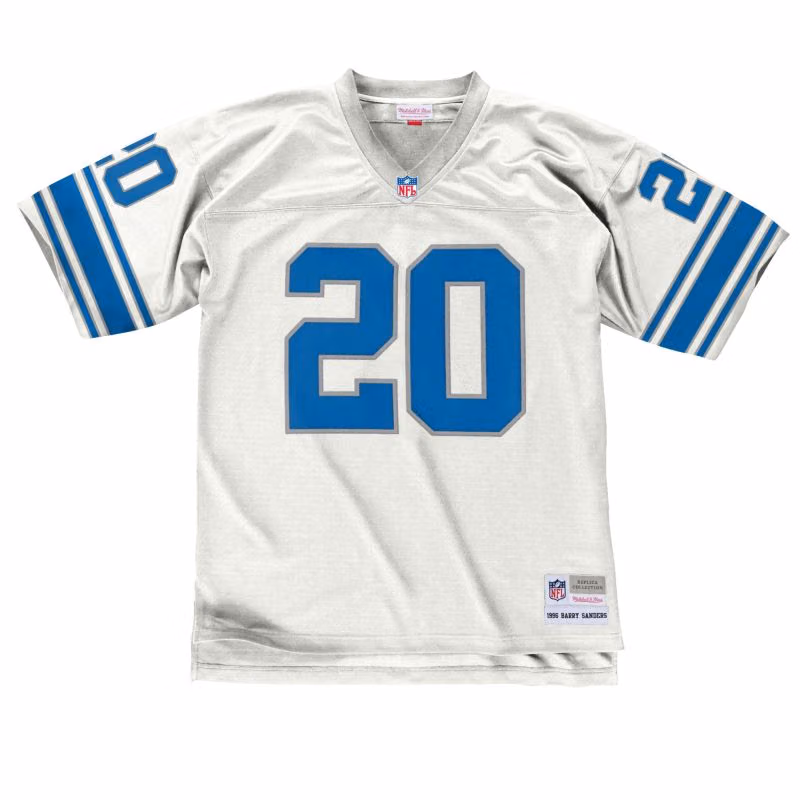 Barry Sanders #20 Detroit Lions Throwback NFL Jersey White view 1