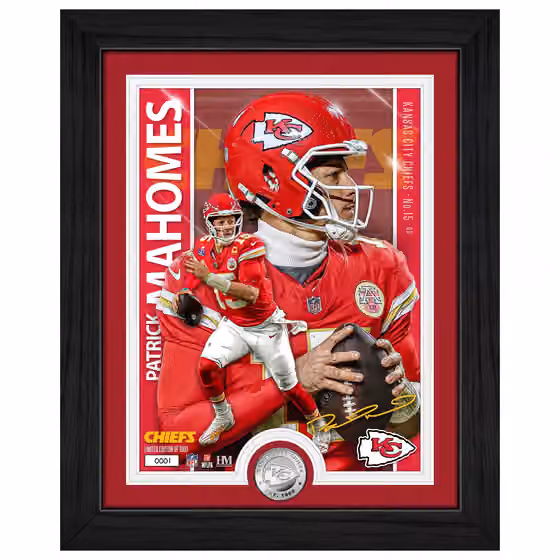 Patrick Mahomes Kansas City Chiefs Artist Proof Silver Coin NFL Photo Frame view 1