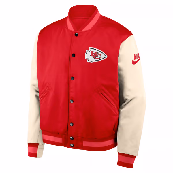 Kansas City Chiefs Rewind Legacy Bomber Jacket Red/Cream view 2