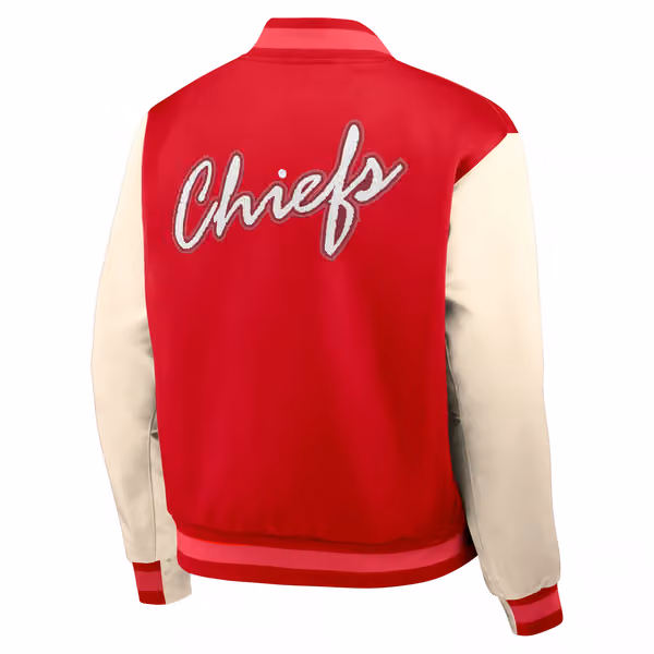 Kansas City Chiefs Rewind Legacy Bomber Jacket Red/Cream view 3
