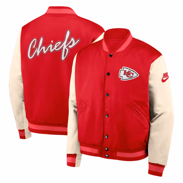 Kansas City Chiefs Rewind Legacy Bomber Jacket Red/Cream view 1