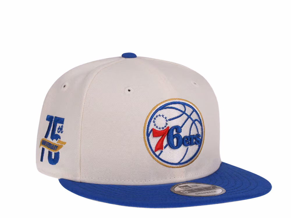 New Era Philadelphia 76ers NBA 75th Anniversary Two Tone Edition 9Fifty Snapback Hat front