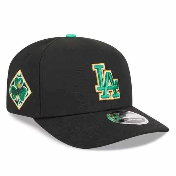Los Angeles Dodgers 2026 St. Patrick's Day 9SEVENTY Stretch-Snap MLB Cap Black product photo
