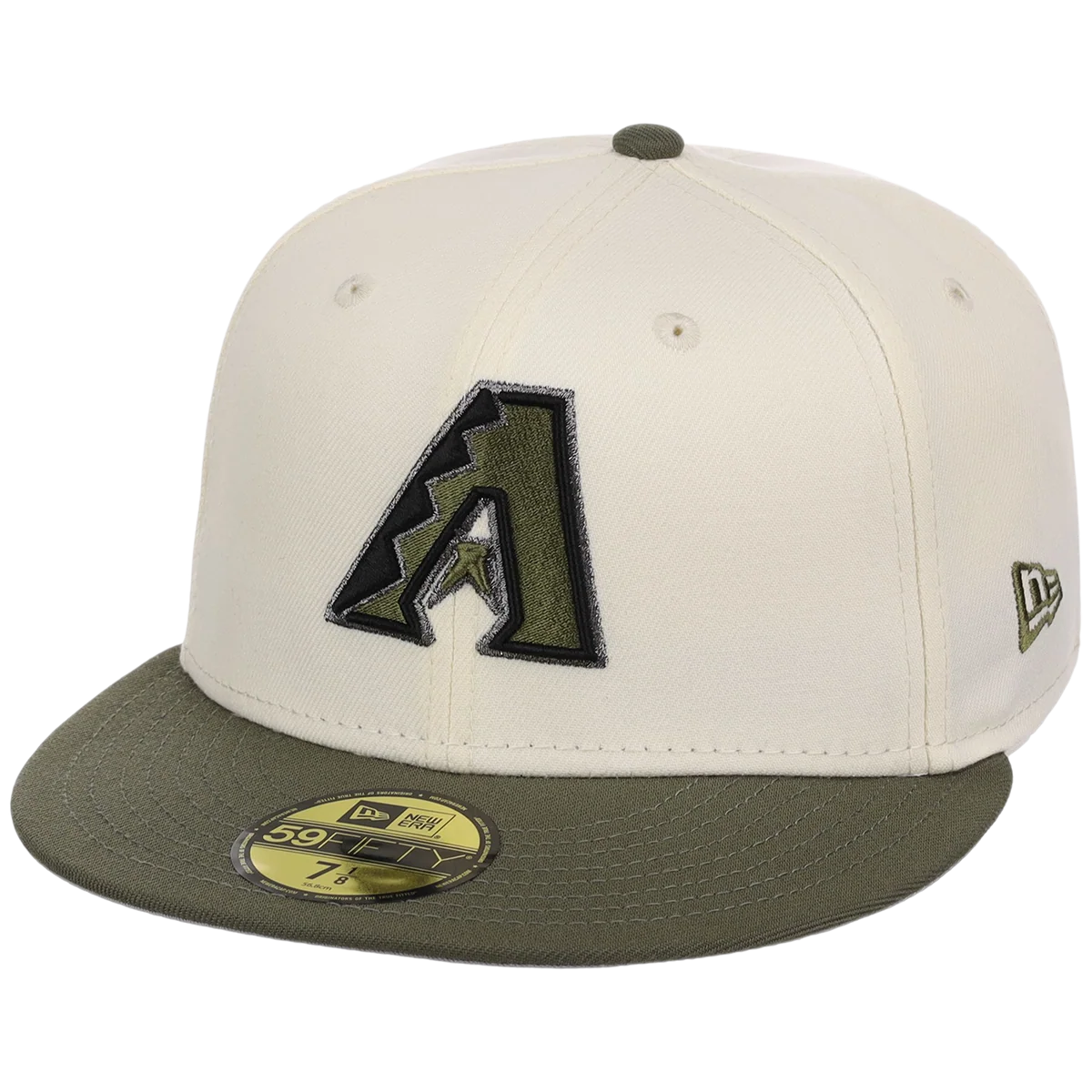 Arizona Diamondbacks MLB Chrome Olive New Era 59FIFTY detail view