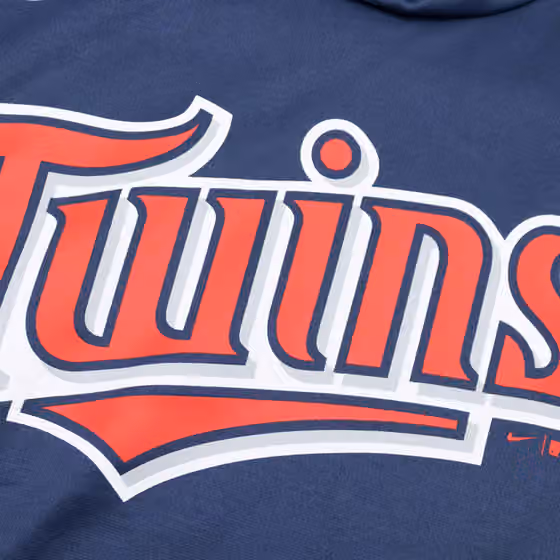 Minnesota Twins Wordmark Nike Therma Dri-FIT MLB Hoodie Navy view 3
