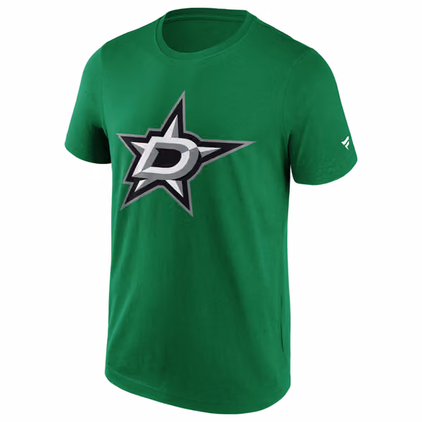Dallas Stars Primary Logo NHL T-Shirt Green view 1