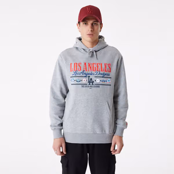 Los Angeles Dodgers Team Graphic New Era MLB Hoodie Gray view 1
