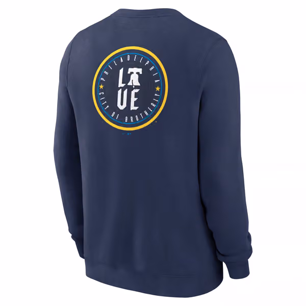 Philadelphia Phillies City Connect 2-Hit Club Crew Pullover Navy view 3
