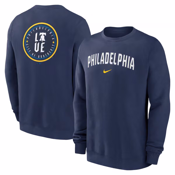 Philadelphia Phillies City Connect 2-Hit Club Crew Pullover Navy view 1