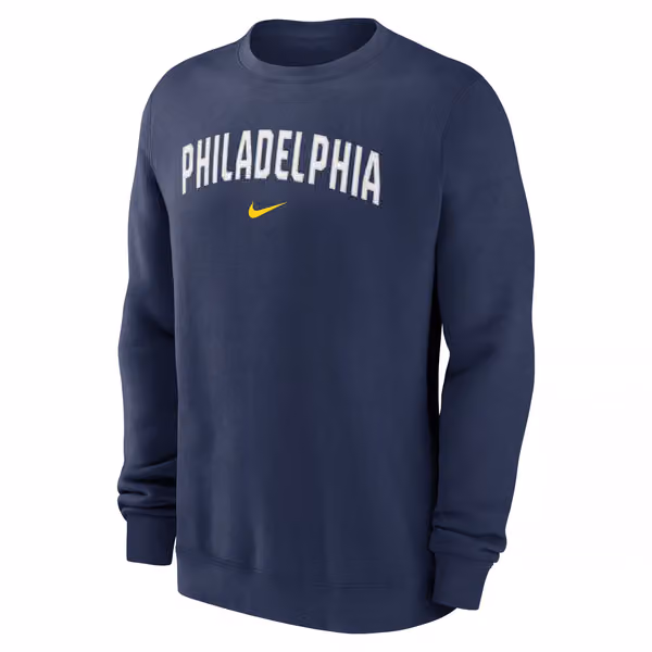 Philadelphia Phillies City Connect 2-Hit Club Crew Pullover Navy view 2