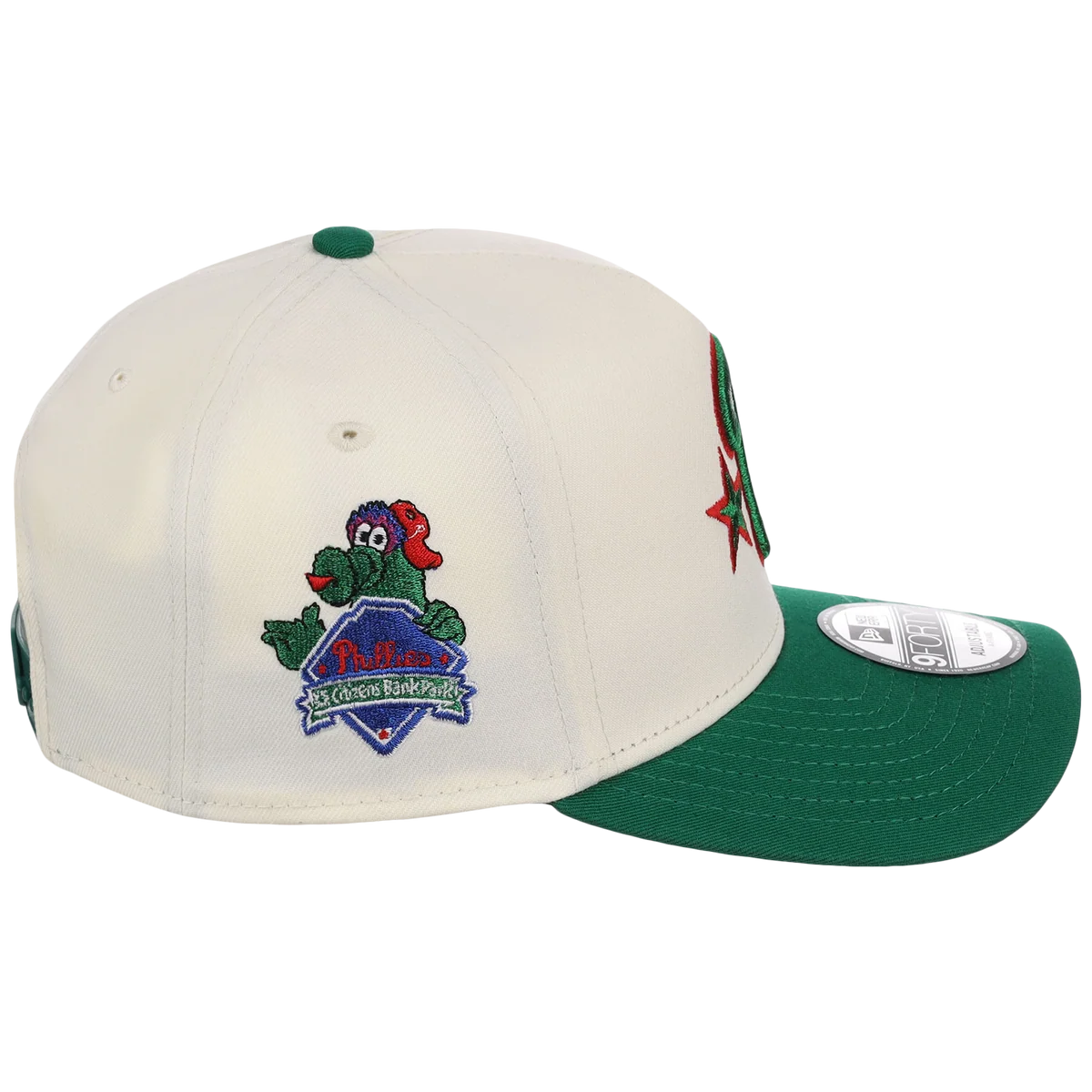 Philadelphia Phillies Philly Crown the City - Fanatic New Era 9FORTY (Chrome/Green) detail view