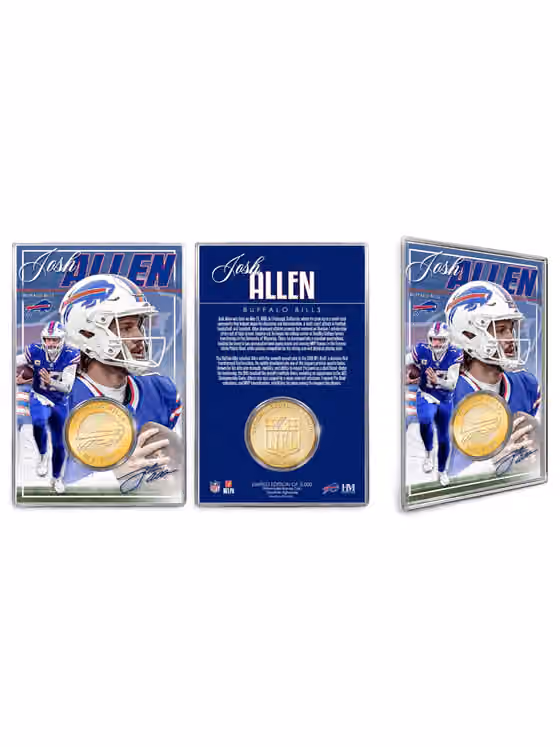 Josh Allen Buffalo Bills Acrylic Bronze NFL Coin Card view 1