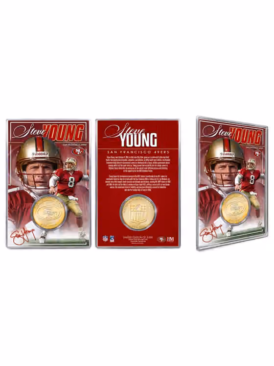Steve Young San Francisco 49ers Acrylic Bronze NFL Coin Card view 1