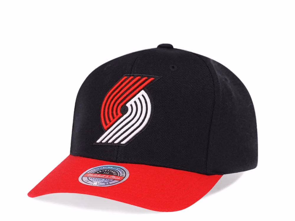 Mitchell & Ness Portland Trail Blazers Team Two Tone Red Line Solid Flex Snapback Hat front