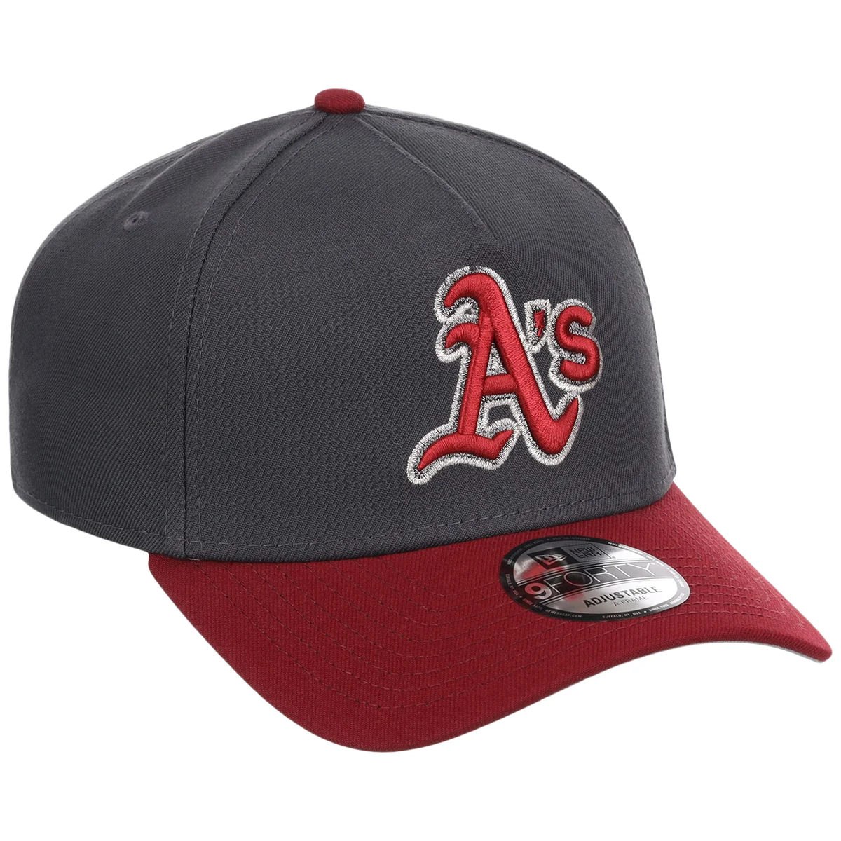 Oakland Athletics MLB Graphite x Cardinal FASHION CORE New Era 9FORTY A-Frame front view