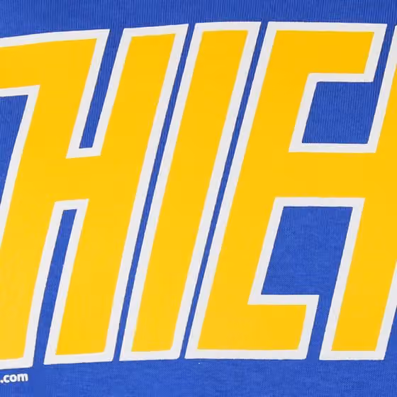 Slapshot Charlestown Chiefs Jeff Hanson #18 Hockey T-Shirt Blue view 3