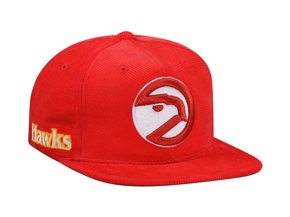 Mitchell & Ness Atlanta Hawks Red Cord Hardwood Classic Snapback Hat front