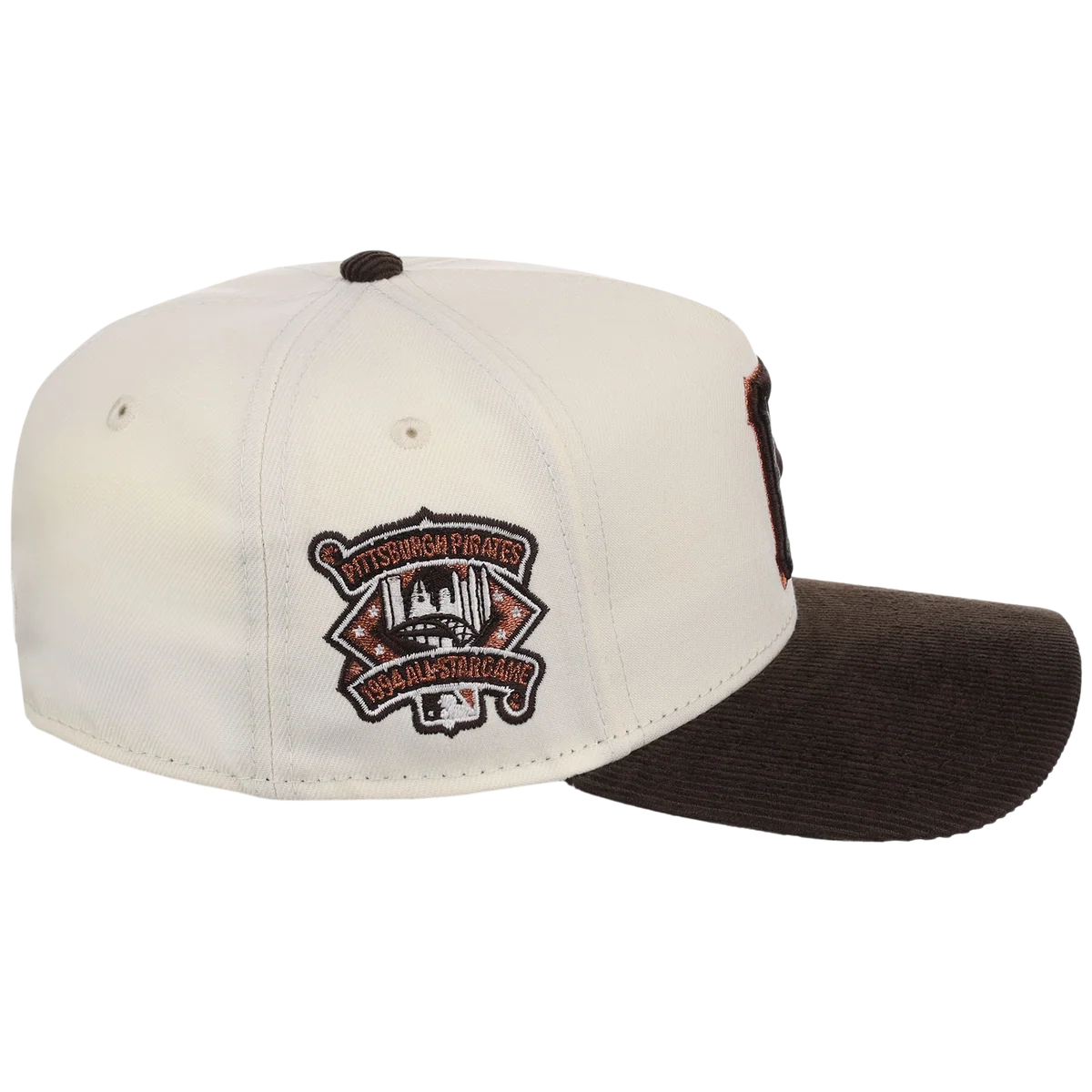 Pittsburgh Pirates MLB Chrome Walnut Cord New Era 59FORTY detail view