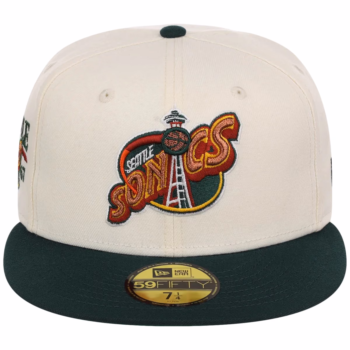 Seattle Supersonics NBA Chrome OTC New Era 59FIFTY (Chrome/Dark Green) detail view