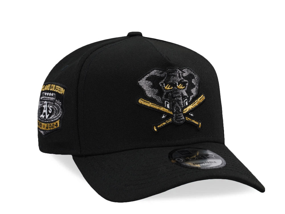 New Era Oakland Athletics Coliseum Black Prime Edition 9Forty A Frame Snapback Hat front