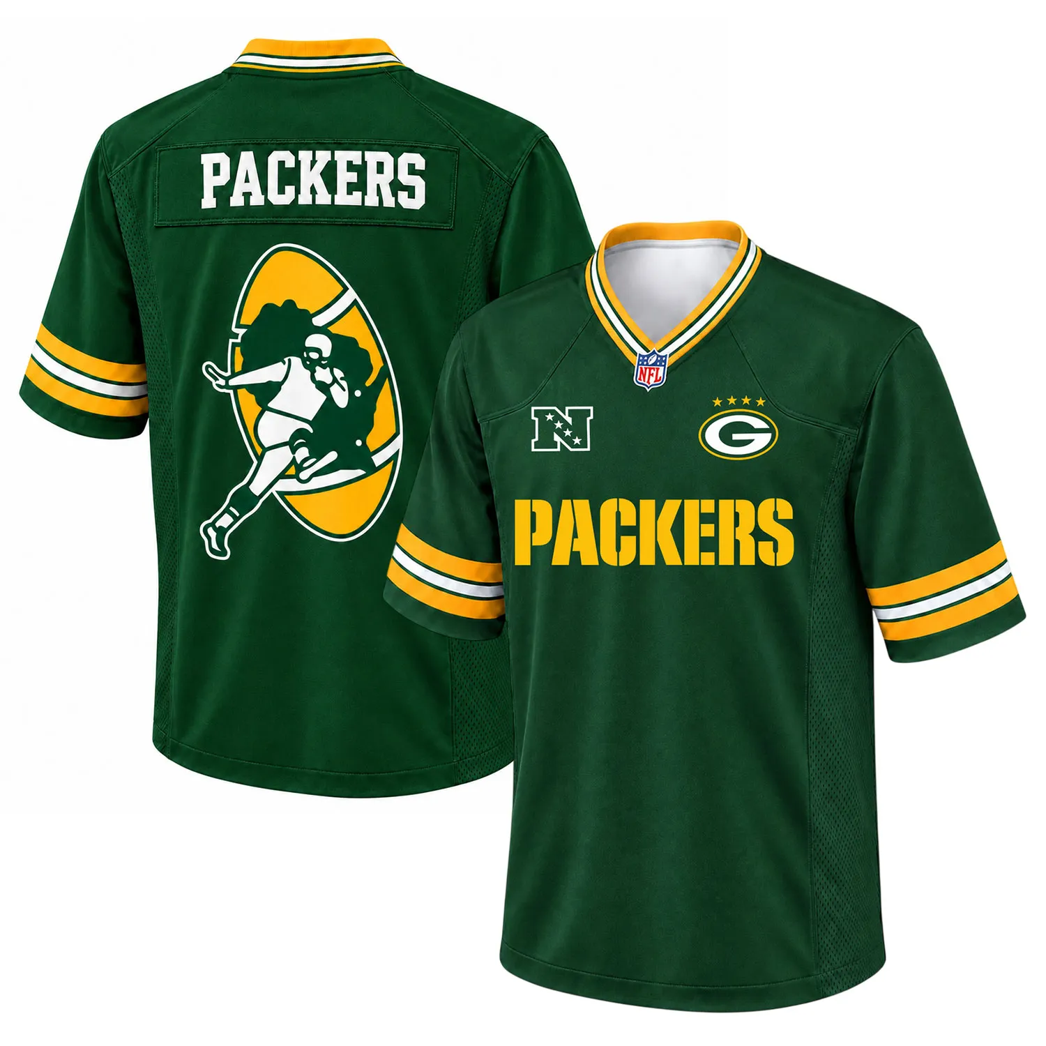 Green Bay Packers Custom Men’s Jersey Grit Fan Style football jersey