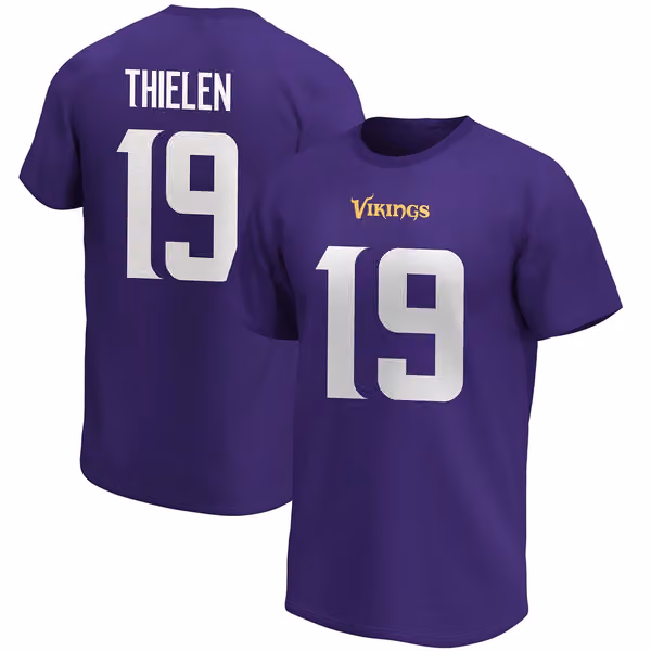 Adam Thielen #19 Minnesota Vikings Fanatics Player NFL T-Shirt Purple view 1