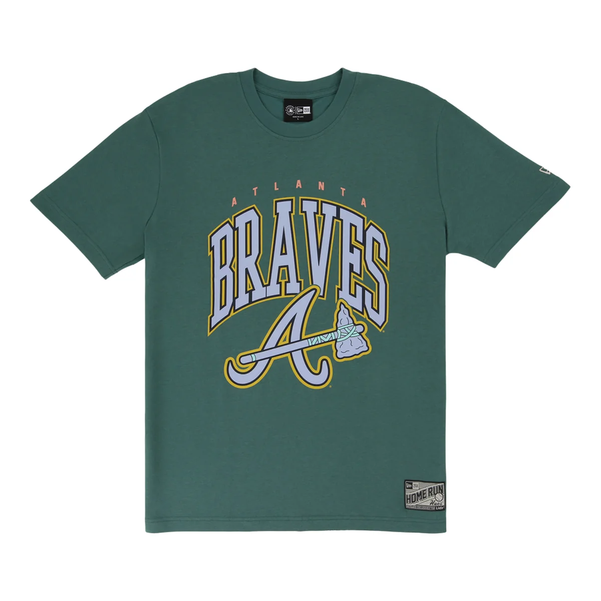 Atlanta Braves Spring Color Collection New Era Teal Tee front view