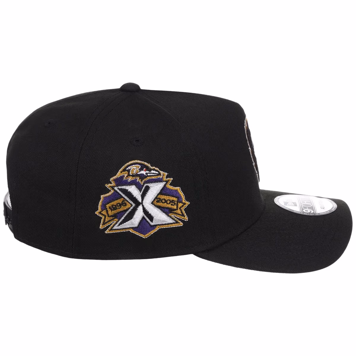 Baltimore Ravens NFL Black Dome New Era 9FORTY A-Frame detail view