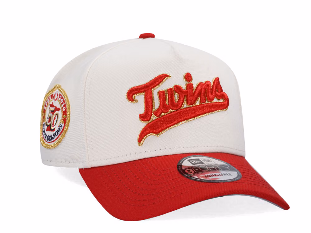 New Era Minnesota Twins 50th Anniversary Chrome Two Tone Edition 9Forty A Frame Snapback Hat front