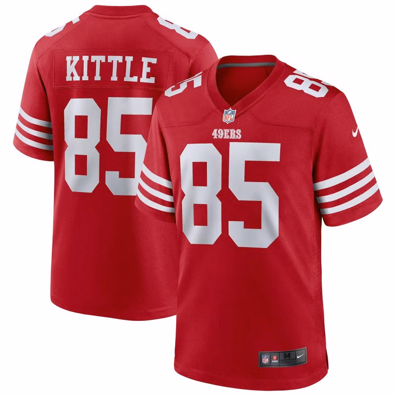 George Kittle #85 San Francisco 49ers Nike Game NFL Football Jersey Red view 1