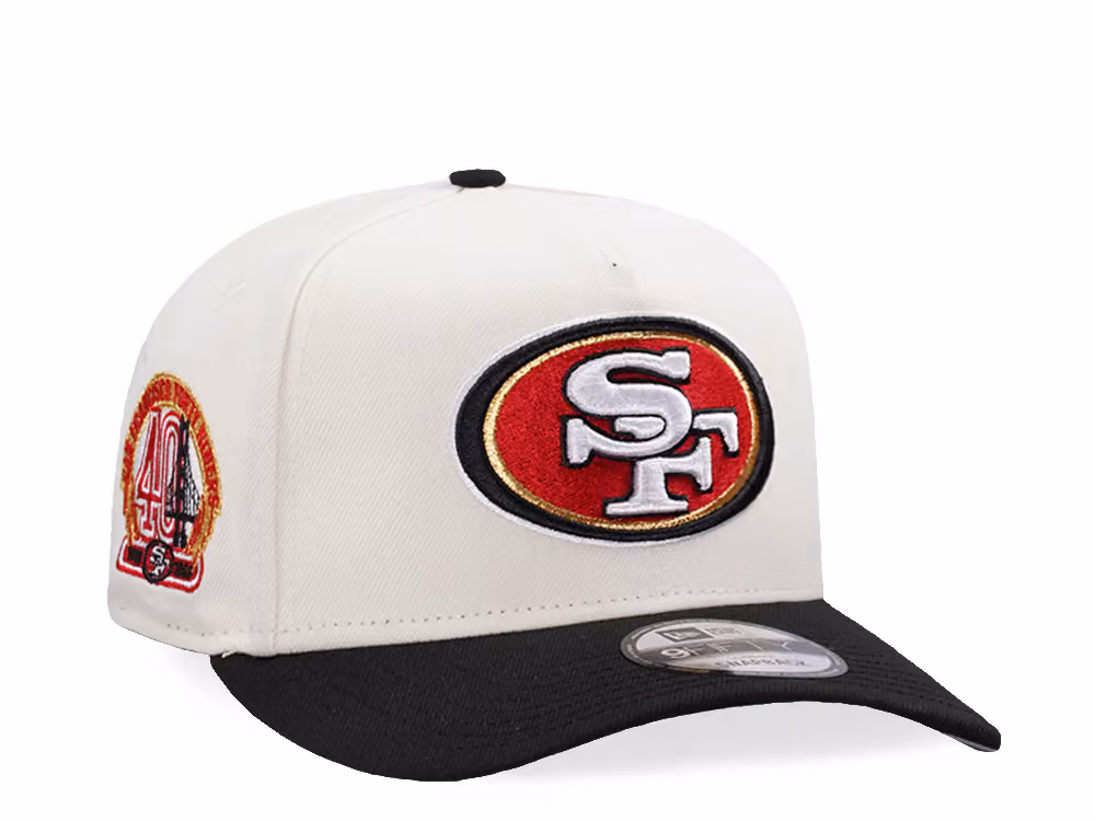 New Era San Francisco 49ers 40th Anniversary Chrome Two Tone Edition 9Fifty A Frame Snapback Hat front