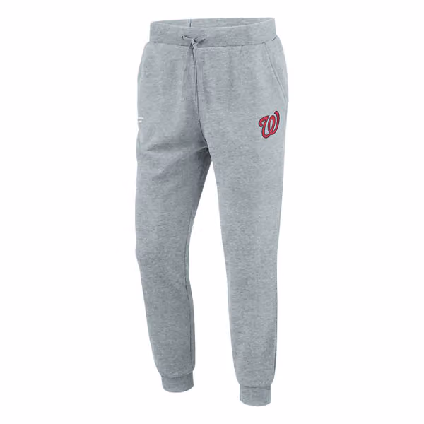 Washington Nationals Logo Fanatics MLB Jogger Sweatpants Gray view 1