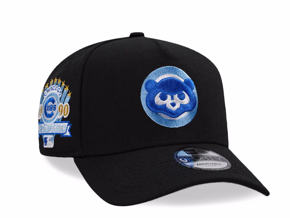 New Era Chicago Cubs All Star Game 1990 Black Ice Edition 9Forty A Frame Snapback Hat front