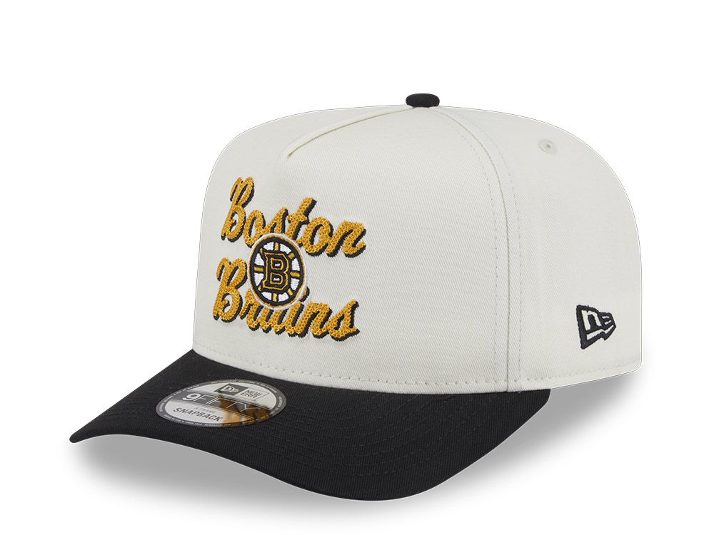 New Era Boston Bruins Chainstitch 9Fifty A-Frame Snapback Hat front