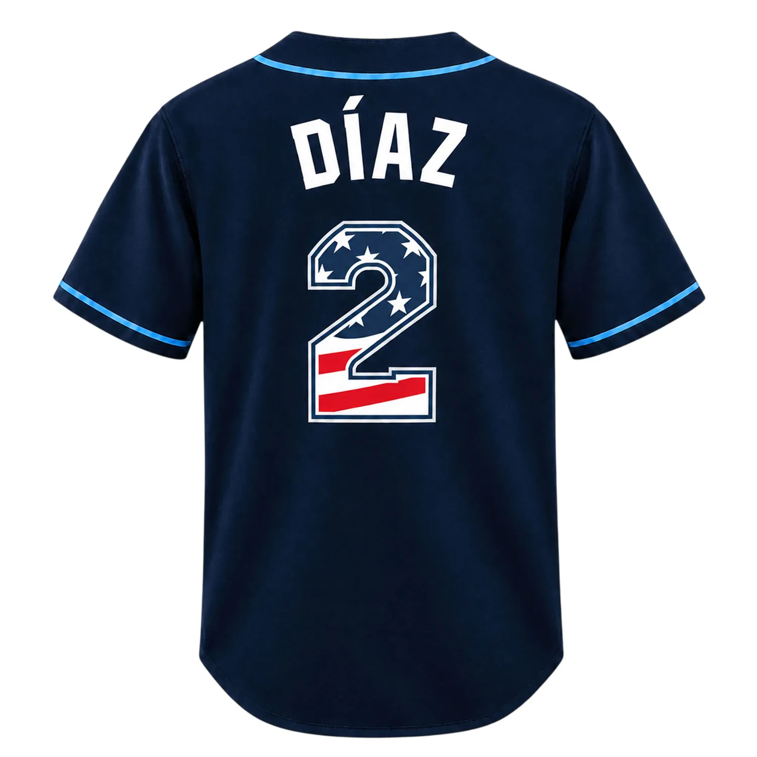 Rays Fan Gear Navy Jersey Yandy Diaz Bold Name & Number