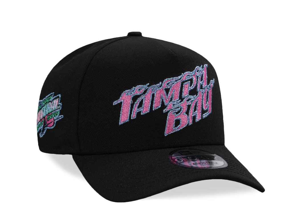 New Era Tampa Bay Rays Inaugural Season Black Prime Edition 9Forty A Frame Snapback Hat front