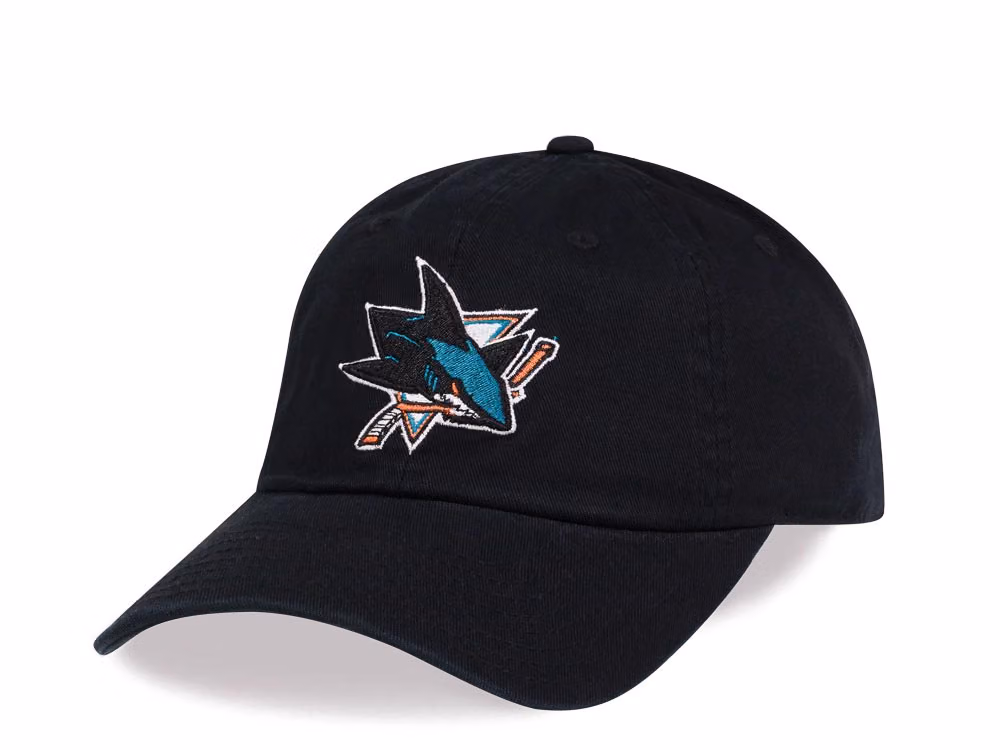 American Needle San Jose Sharks Black Casual Strapback Hat front