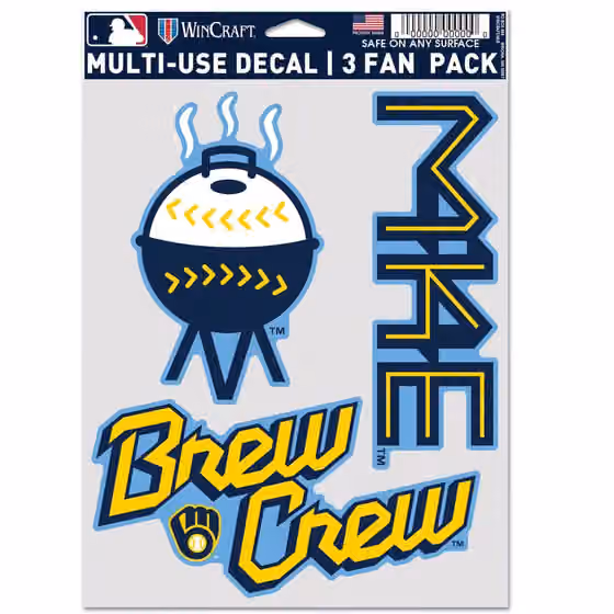 Milwaukee Brewers City Connect Multi-Use MLB Decals Set (3 Pcs.) view 1