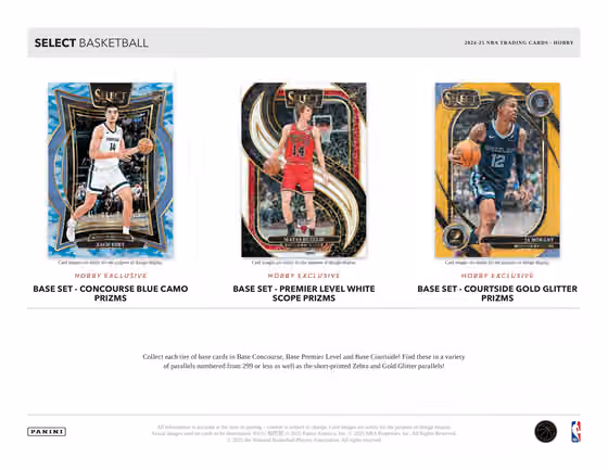 2024/25 Panini Select Basketball NBA Hobby Box view 2