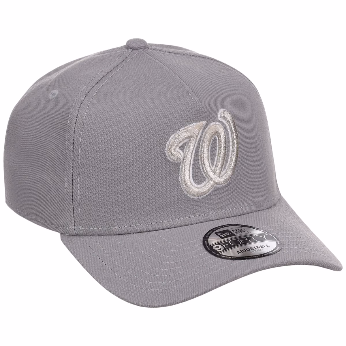 Washington Nationals MLB Gray x White FASHION CORE New Era 9FORTY A-Frame front view