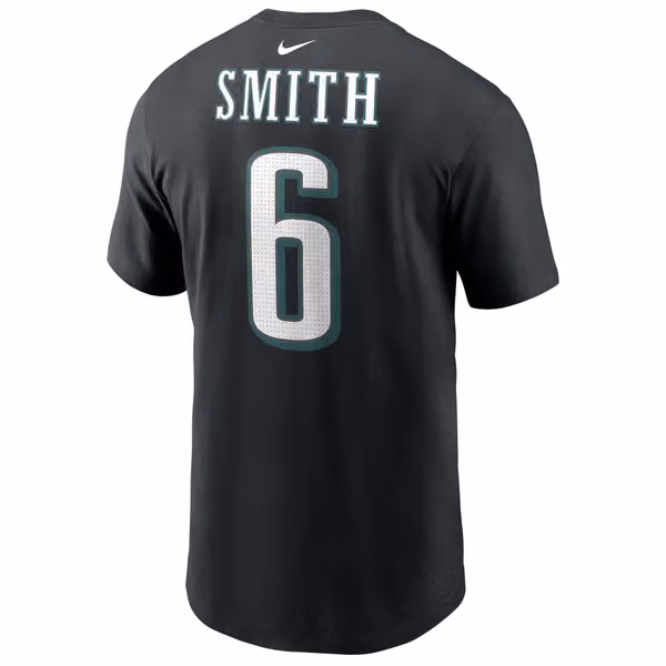 DeVonta Smith #6 Philadelphia Eagles Nike Player NFL T-Shirt Black view 3