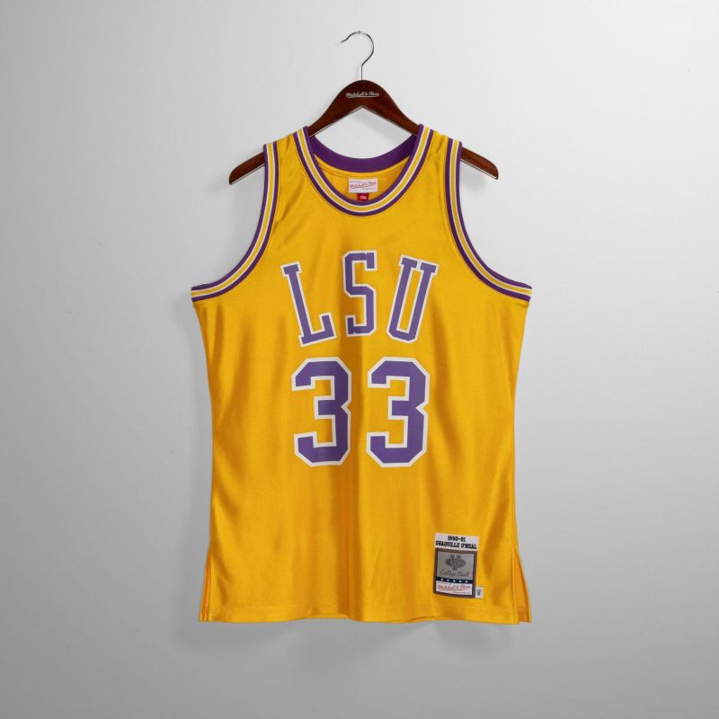 Shaquille O'Neal #33 LSU Tigers 1990-91 Authentic NCAA Jersey Yellow view 5