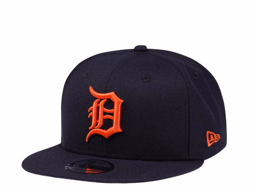 New Era Detroit Tigers Orange and Navy Edition 9Fifty Snapback Hat front