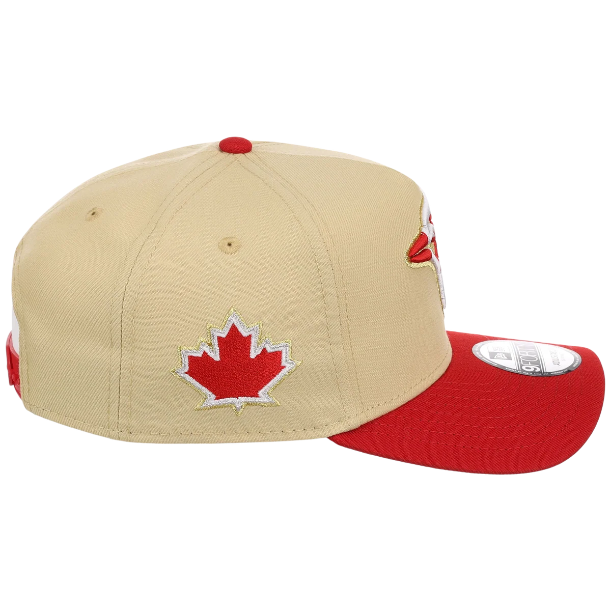 Toronto Blue Jays Toronto Crown the City - Flag Fill New Era 9FORTY (Gold/Red) detail view