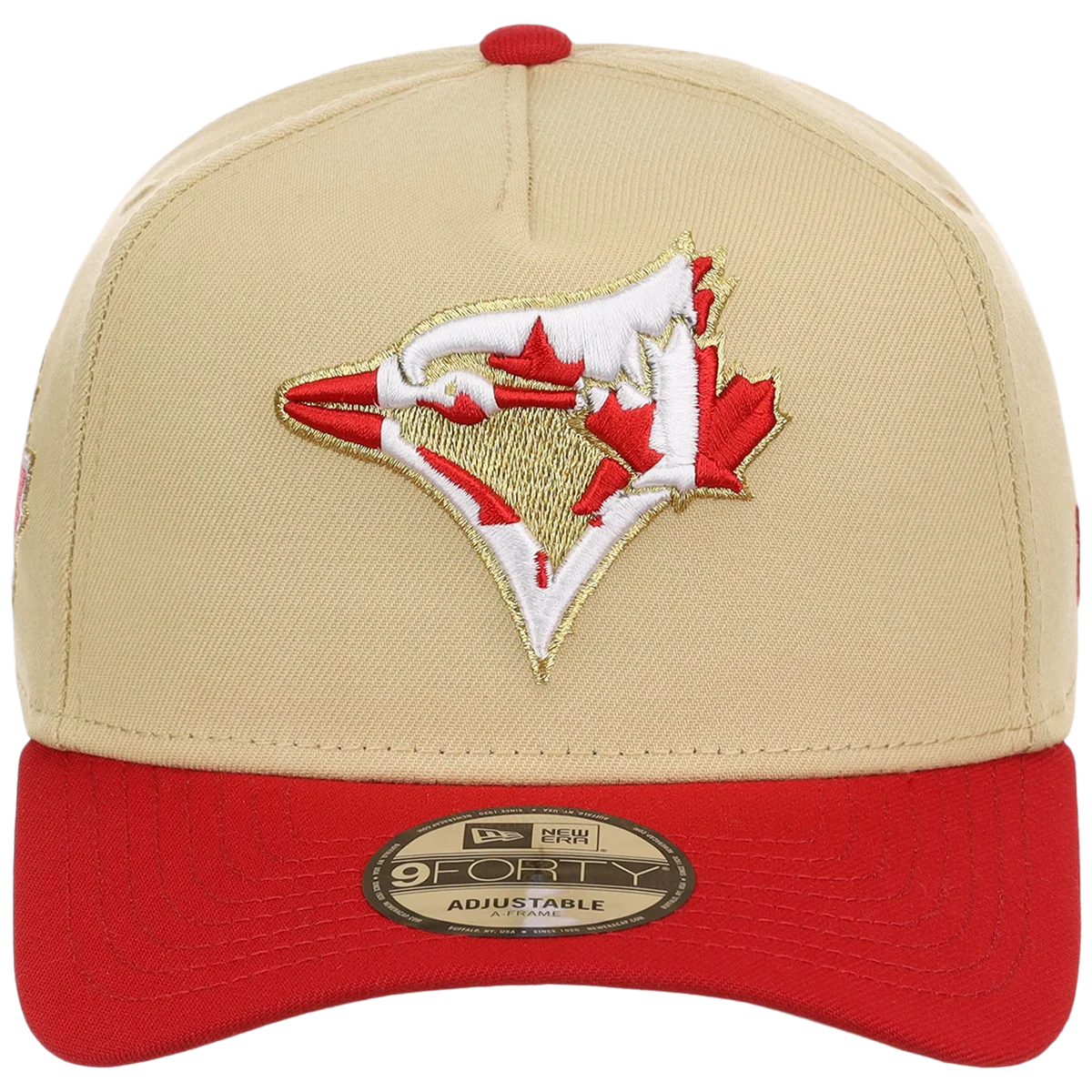 Toronto Blue Jays Toronto Crown the City - Flag Fill New Era 9FORTY (Gold/Red) detail view