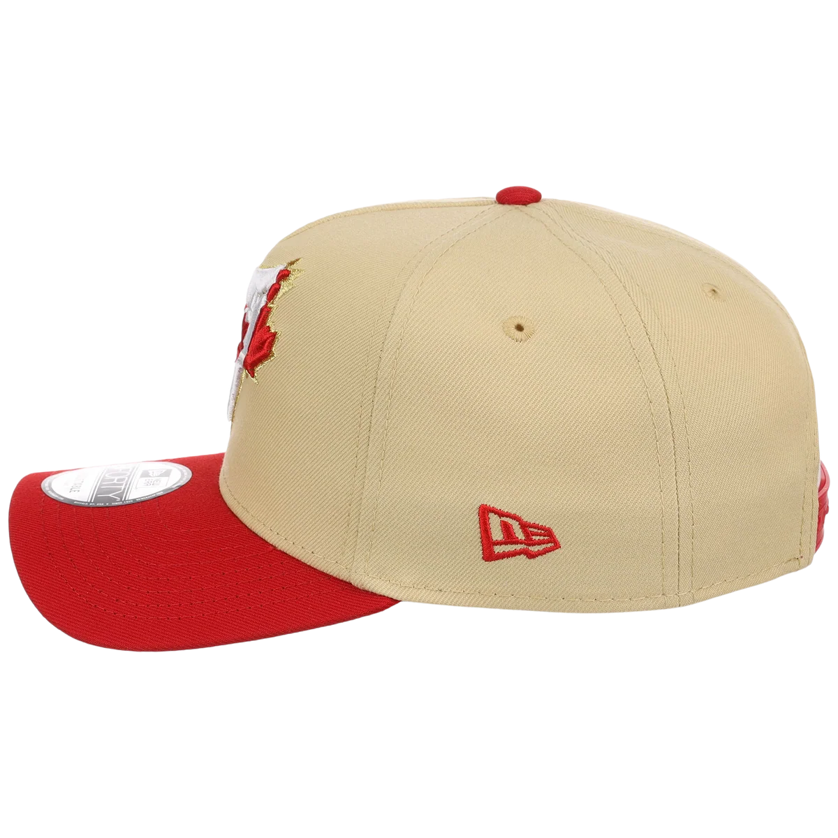 Toronto Blue Jays Toronto Crown the City - Flag Fill New Era 9FORTY (Gold/Red) detail view