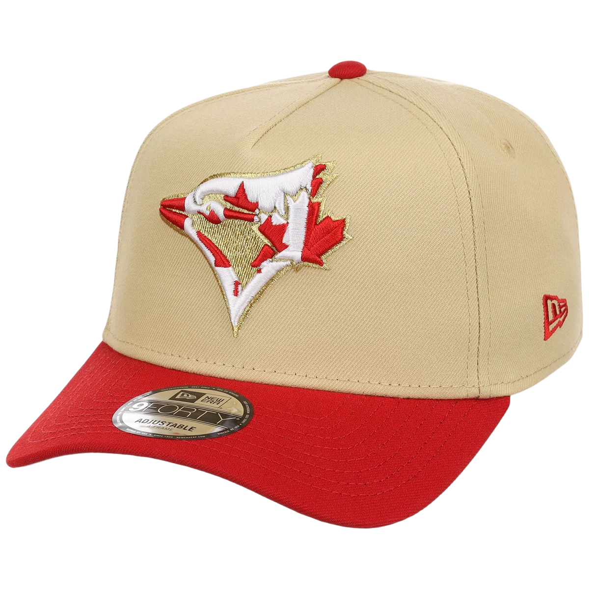 Toronto Blue Jays Toronto Crown the City - Flag Fill New Era 9FORTY (Gold/Red) detail view